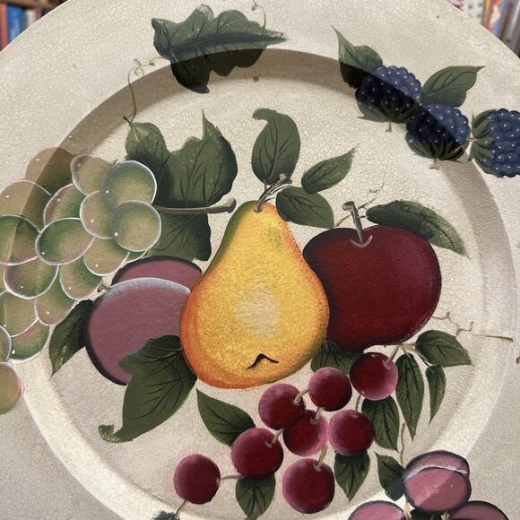 Vintage Home Interiors Sonoma Villa Wall Plate – 15" Fruit Design - Picture 2 of 5
